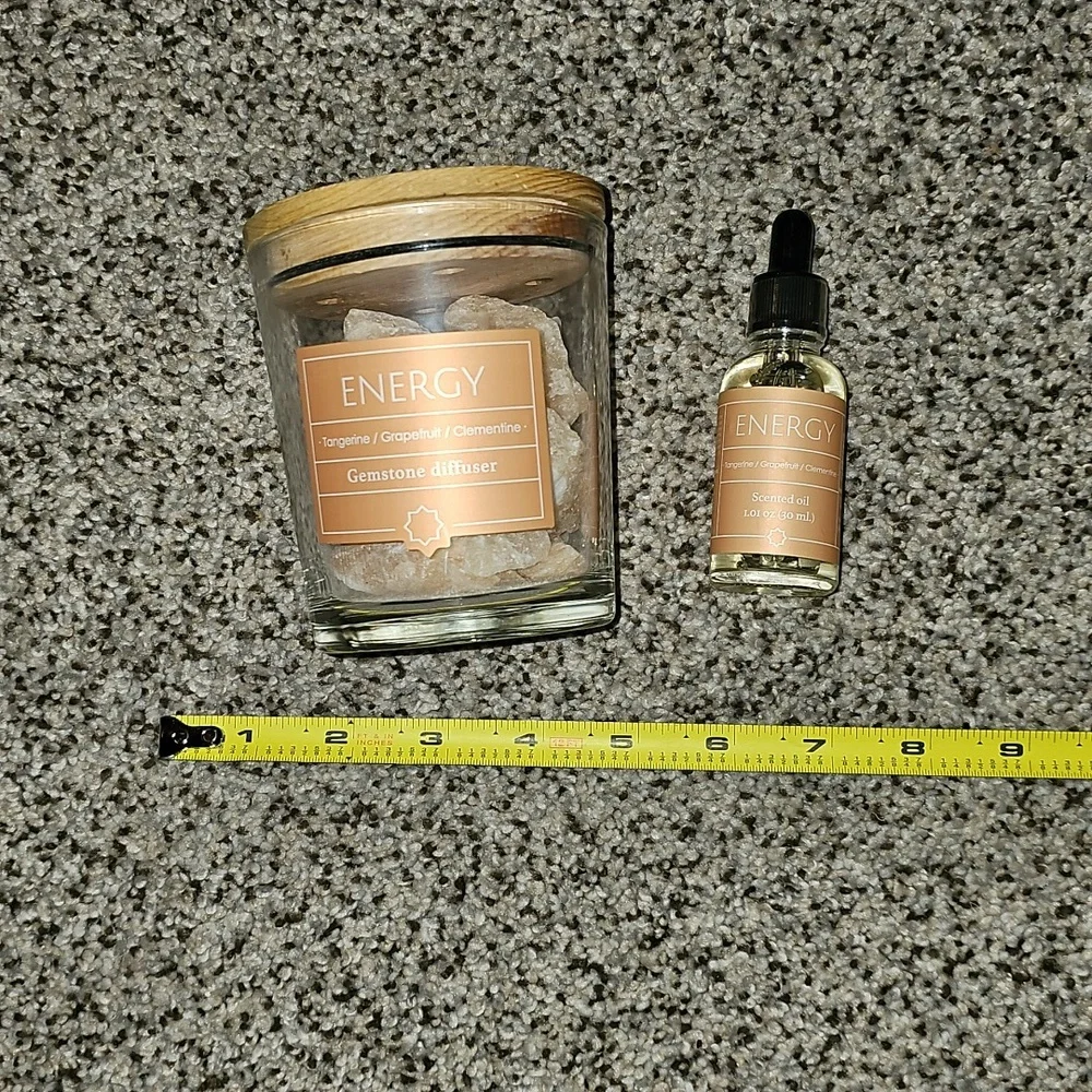 Energy Gemstone Diffuser and Scented Oil Set